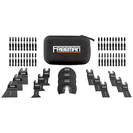Freeman P55BBK 55-Piece Impact Driver Bits and Oscillating Blades Kit with Cas P55BBK